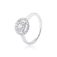 Anillo Oro Blanco 18kt Roseta Diamantes 40Pts