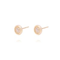 Aros de Oro de 18kt Circonitas en circulo