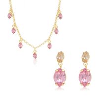 Conjunto Elegancia Rosada Plata Esterlina 925