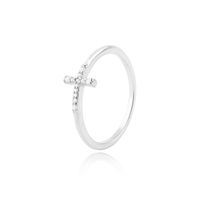 Anillo de Plata Esterlina 925 Cruz Circon