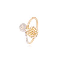 Anillo Oro Amarillo 18kt Círculos y Riel