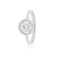 Anillo de Plata Esterlina 925 Halo y Circonitas 4 Grifas