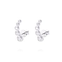 Aros de Plata Esterlina Cinco Círculos con Circonita