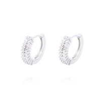 Aros de Plata Esterlina Argollas Doble Circón