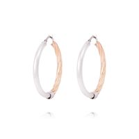 Aros de Plata Esterlina 925 Argollas Bicolor Revestido en Oro 18kt