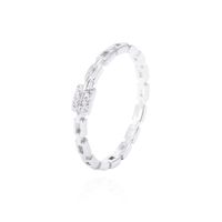 Anillo de Plata Esterlina Cadena con Circonita