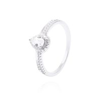 Anillo de Plata Esterlina Diseño Gota con Circonita