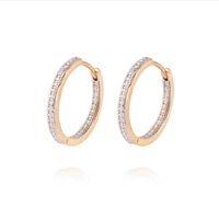 Aros de Oro 18kt Argollas con Circonita Riel