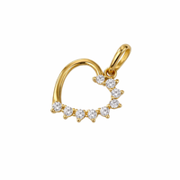 Colgante Oro Amarillo 18kt Corazón 1/2 Circonita