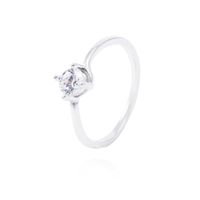 Anillo Plata Esterlina Solitario Cuatro Grifas y Circonita