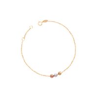 Pulsera de Oro 18kt Bolitas Tricolores