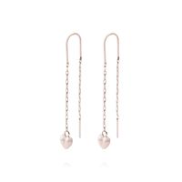 Aros Oro Miel de 18kt Cadena Corazón