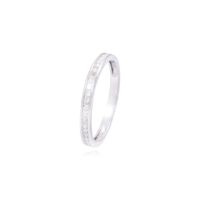 Anillo Compromiso Oro Blanco 18kt Riel 10 Pts