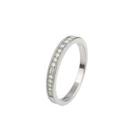Anillo Plata Esterlina 925 Cintillo Baguette con Circonita