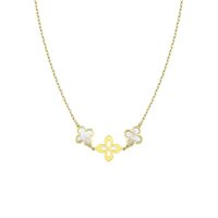 Collar Oro Amarillo 18kt Trébol Nacar