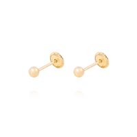 Aros de Oro 14KT Bolita Solida 3mm