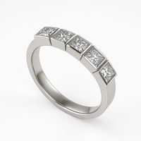 Anillo Oro Blanco 18kt Circonita Corte Princesa