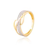 Anillos de Oro 18kt Modelo Entrelazado con Circón