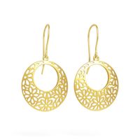 Aros Oro Amarillo 18kt Flor Calados