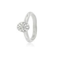 Anillo de Plata Esterlina 925 Boton Circon