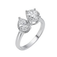 Anillo Plata Esterlina 925 Gota y Circonita Corte Brillante