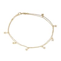 Pulsera de Plata Esterlina 925 Siete Estrellas Revestido en Oro 18kt