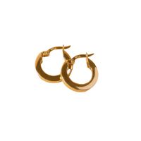 Aros de Oro 18kt Argollas Plana 10mm Gruesa