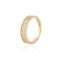 Anillo Oro Amarillo 18kt Diamantes 18 Pts Riel