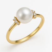 Anillo Oro Amarillo 18kt Diamantes 3Pts Per Cultivada 7MM