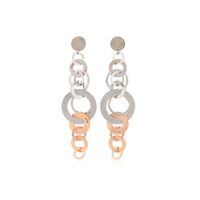 Aros de Plata Esterlina 925 Discos Bicolor Revestido en Oro 18kt