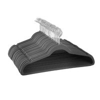 Pack 50 Colgadores Ropa Negro Antideslizante Flocado