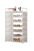 Zapatero De 7 Niveles Metal Organizador + Cortina