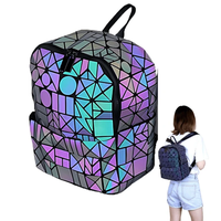 Mochila Rhombus Luminoso Coreana Para Estudiantes Unisex - Negro