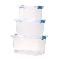 Set De 3 Caja de Almacenamiento de Plastico y Tapa