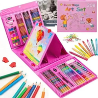 Kit De Dibujo Y Pintura Maleta 208 Piezas Para Niños