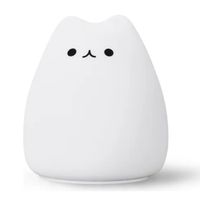Lampara Led Silicona Gato Kawaii Luz Nocturna Espanta Cuco