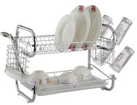 Escurridor de Platos 2 Niveles Soporte Utensilios