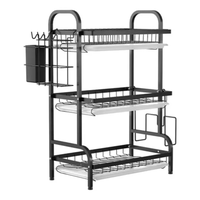 Escurridor Secador De Platos 3 Niveles Estructura De Acero