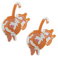 Pack 2 Posavasos De Gato Tejido a Punto Regalo Divertido