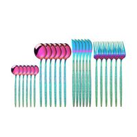 Set Cubiertos De Mesa Tornasol Acero Inoxidable 24 Piezas