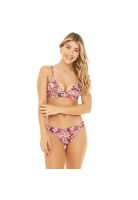 Traje de Baño Bikini Mujer H2O Wear Banda Flores Rojo