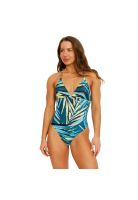 Traje de Baño Mujer Entero Ruby Hojas Azul H2O Wear