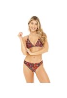 Traje de Baño Bikini Mujer H2O Wear Triangulo Fijo Estampado Violeta