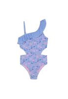 Traje de Baño Niña 1 Hombro Cut Out UV50 H2O Wear Celeste