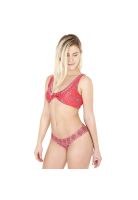 Traje de Baño Bikini Top Camiseta para Mujer Rojo