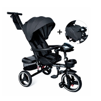 TRICICLO BEBEGLO TRIKE PLUS CON COBERTOR NEGRO RS 4090 5 MULTIETAPAS