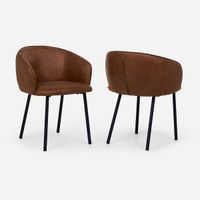 Set 2 Poltronas Rosen Turif Tela Camel