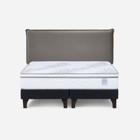 Cama Europea Neo Plus King 180x200 cm+Respaldo Maurice Café