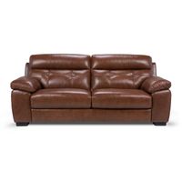 Sofá Rosen Flaminio 3 Cuerpos Cuero Caramelo