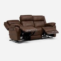 Sofá Reclinable Ascott 3 Cuerpos Manual Cuero PU Chocolate